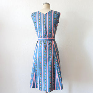 1950s 1960s - DEADSTOCK - Adorable Roseprint Cotton Dress  - W27 (68cm)