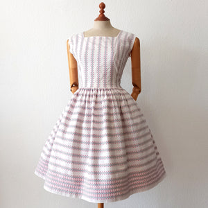 1950s - Adorable Cotton Bolero Dress - W29 (74cm)