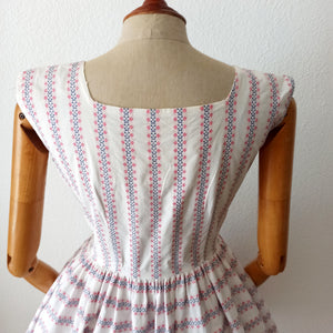 1950s - Adorable Cotton Bolero Dress - W29 (74cm)