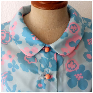 1950s 1960s - TREVIRA, Germany - Adorable Peter Pan Collar Dress - W30 (76cm)