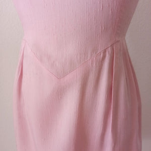 1950s 1960s - Lovely Pink Floral Embroidery Dress - W27 (68cm)