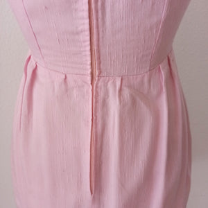 1950s 1960s - Lovely Pink Floral Embroidery Dress - W27 (68cm)