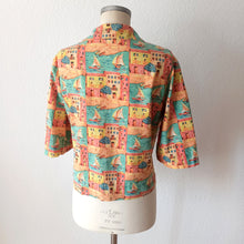 Charger l&#39;image dans la galerie, 1950s 1960s - Lovely Mediterranean Novelty Top - Sz. M/L
