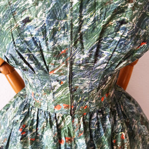 1940s 1950s - RENÉE FLEURENCE, France - Zipper Front Couture Dress  - W25 (64cm)