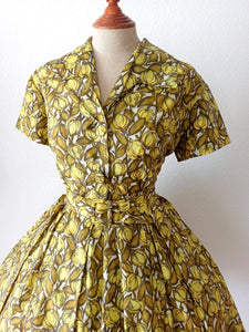 1950s - MARIE BONHEUR, Paris - Fabulous Belted Dress - W34 (86cm)