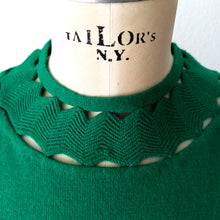 Load image into Gallery viewer, 1950s 1960s - Gorgeous Green Soft Wool Knit Top - Sz. S/M
