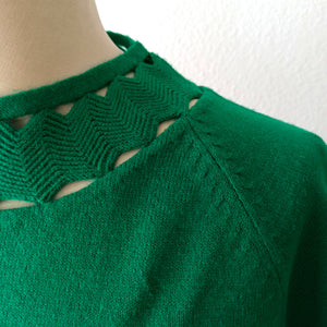 1950s 1960s - Gorgeous Green Soft Wool Knit Top - Sz. S/M