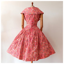 Load image into Gallery viewer, 1950s - Spectacular French Shawl Collar Cotton Dress - W31 (78cm)
