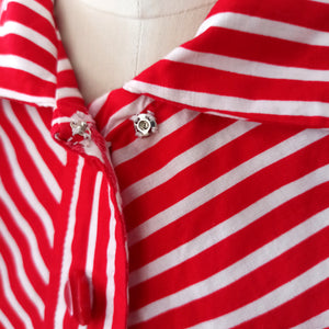 1940s - Iconic Candy Cane Striped Cotton Dress - W27 (68cm)