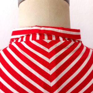 1940s - Iconic Candy Cane Striped Cotton Dress - W27 (68cm)