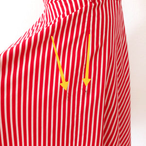 1940s - Iconic Candy Cane Striped Cotton Dress - W27 (68cm)