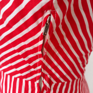 1940s - Iconic Candy Cane Striped Cotton Dress - W27 (68cm)