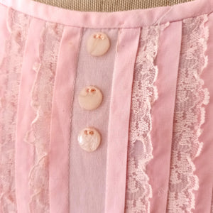 1950s 1960s - Adorable Pink Pale Cotton Lace Dress - W31 (78cm)