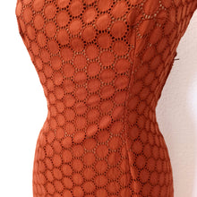 Carica l&#39;immagine nel visualizzatore di Gallery, 1960s - Stunning Brown Cotton Bolero Dress - W28 (72cm)
