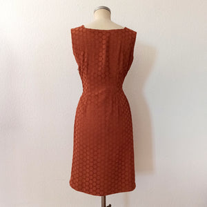 1960s - Stunning Brown Cotton Bolero Dress - W28 (72cm)