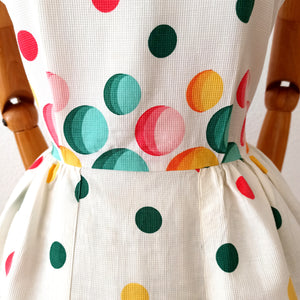 1950s 1960s - Fabulous Colorful Bubbles Dress - W30 (76cm)