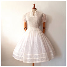 Load image into Gallery viewer, 1950s - Lovely See-through Smoked Cotton Wedding Dress - W30 (76cm)
