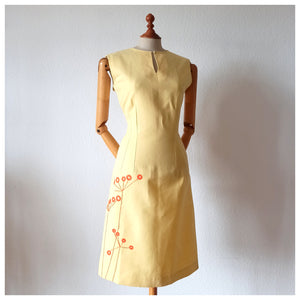 1960s - Unworn - Gorgeous Embroidery Linen Dress - W30 (76cm)