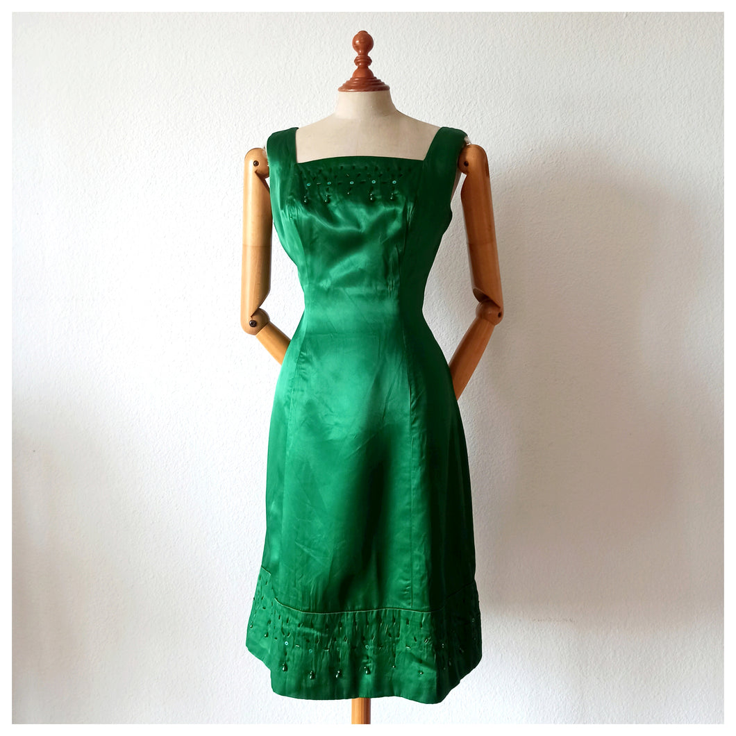 1950s 1960s - VERA MONT, Paris - Spectacular Cocktail Dress - W31 (78cm)