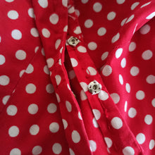 Laden Sie das Bild in den Galerie-Viewer, 1940s - Adorable Red Dots Pockets Cotton Dress - W27.5 (70cm)
