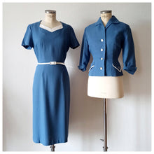 Cargar imagen en el visor de la galería, 1950s - Exquisite New Look Two Tone Suit Dress - W30 (76cm)
