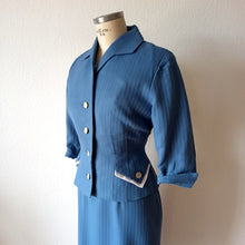 Carica l&#39;immagine nel visualizzatore di Gallery, 1950s - Exquisite New Look Two Tone Suit Dress - W30 (76cm)
