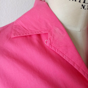 1950s - JOSSELYNE, France - Gorgeous Pink Cotton Blouse - Sz.50