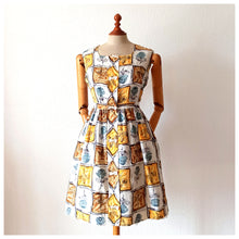 Cargar imagen en el visor de la galería, 1950s 1960s - Gorgeous Roseprint Cotton Dress - W27.5 (70cm)
