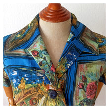 Cargar imagen en el visor de la galería, 1960s - Gorgeous Novelty Paintings Cotton Dress - W29 (74cm)
