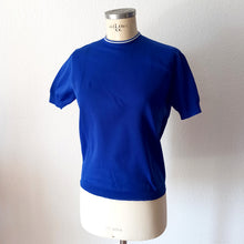 Cargar imagen en el visor de la galería, 1960s - GURLON, France - Deadstock Royal Blue Cardigan Top Set - Sz. 46
