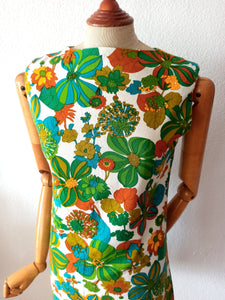 1960s - Fabulous Psychedelic Floral Print Dress - W34 (86cm)