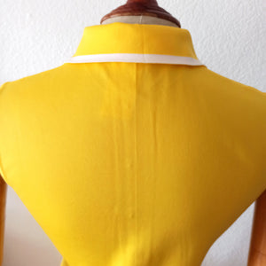 1960s - TYSSABRIL, France - DEADSTOCK Yellow Twiggy Dress - W30 (76cm)