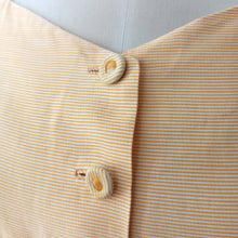 Charger l&#39;image dans la galerie, 1950s - Adorable French Butter Yellow Striped Bolero Dress - W29 (74cm)
