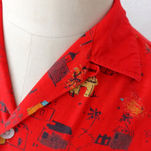 Laden Sie das Bild in den Galerie-Viewer, 1950s  - TOM SAWYER, USA - Mexican Novelty Print Shirt - Sz Small
