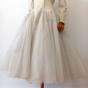 1950s - Italian Couture - Outstanding Cotton Lace Wedding Dress - W28 (70cm)