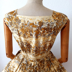 1950s - Fabulous Novelty Print Cotton Dress - W27.5 (70cm)