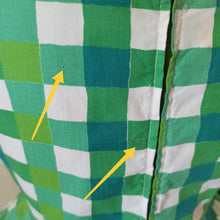 Load image into Gallery viewer, 1950s 1960s - Adorable Green Checked Cotton Dress - W27 (68.5cm)
