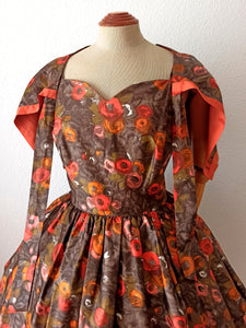 1950s - Outstanding Silky Cotton Couture Dress - W29 (74cm)