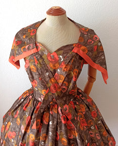 1950s - Outstanding Silky Cotton Couture Dress - W29 (74cm)