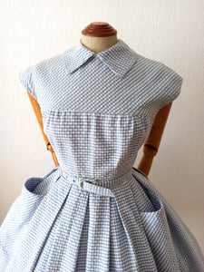 1950s - MARIE BONHEUR, Paris - Adorable Pockets Dress - W24 (62cm)