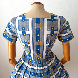 1950s 1960s - Fabulous Novelty Cotton Dress - W29 (74cm)