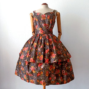 1950s - Outstanding Silky Cotton Couture Dress - W29 (74cm)