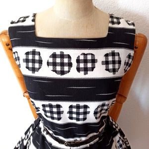 1950s - BERLINER ERZEUGNIS, Berlin - Stunning Black & White Dress - W30 (76cm)