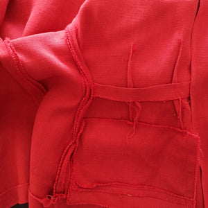 1940s 1950s - LE REUSSI, Paris - New Look Coral Red Linen Jacket  - W28 (72cm)