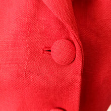 Carica l&#39;immagine nel visualizzatore di Gallery, 1940s 1950s - LE REUSSI, Paris - New Look Coral Red Linen Jacket  - W28 (72cm)
