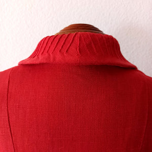 1940s 1950s - LE REUSSI, Paris - New Look Coral Red Linen Jacket  - W28 (72cm)