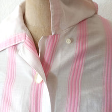 Charger l&#39;image dans la galerie, 1950s - J. TIKTINER, France - Adorable Pink Stripes Summer Dress - W24 (62cm)
