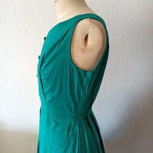 Charger l&#39;image dans la galerie, 1950s 1960s - Elegant Green Bolero Dress - W26 (66cm)
