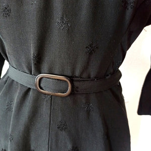 1940s - Stunning Black Taffeta Dress - W28.5 (72cm)