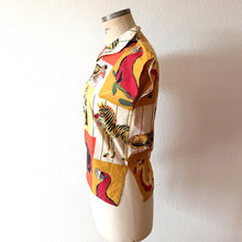 Carica l&#39;immagine nel visualizzatore di Gallery, 1950s - Rare Collector&#39;s Animals Zoo Novelty Blouse - Sz S/M
